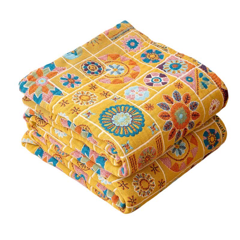 Geometrisches Karomuster, karierte Baumwollgaze-Decke - image 6