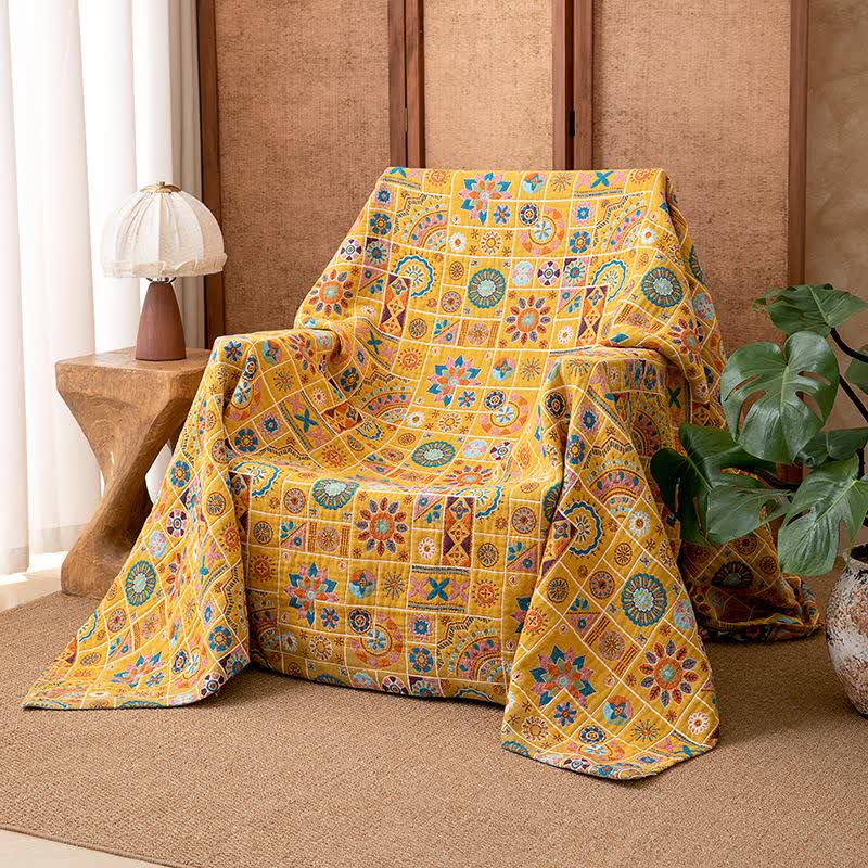 Geometrisches Karomuster, karierte Baumwollgaze-Decke - 230cm x 250cm - image 0