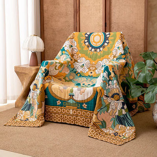 Luxuriöse Retro-Baumwollgaze-Decke mit Blumenmuster - 230cm x 250cm - image 0