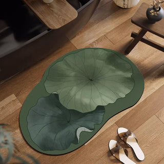 Badematte aus Kieselalgen-Schlamm, inspiriert von Lotusblättern - Grün - 60cm x 90cm - image 0