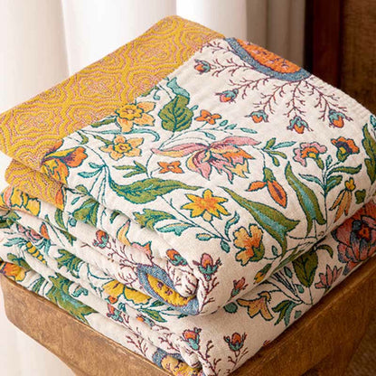 Wendbare Decke aus Baumwollgaze mit Paisley- und Blumenmuster - image 2