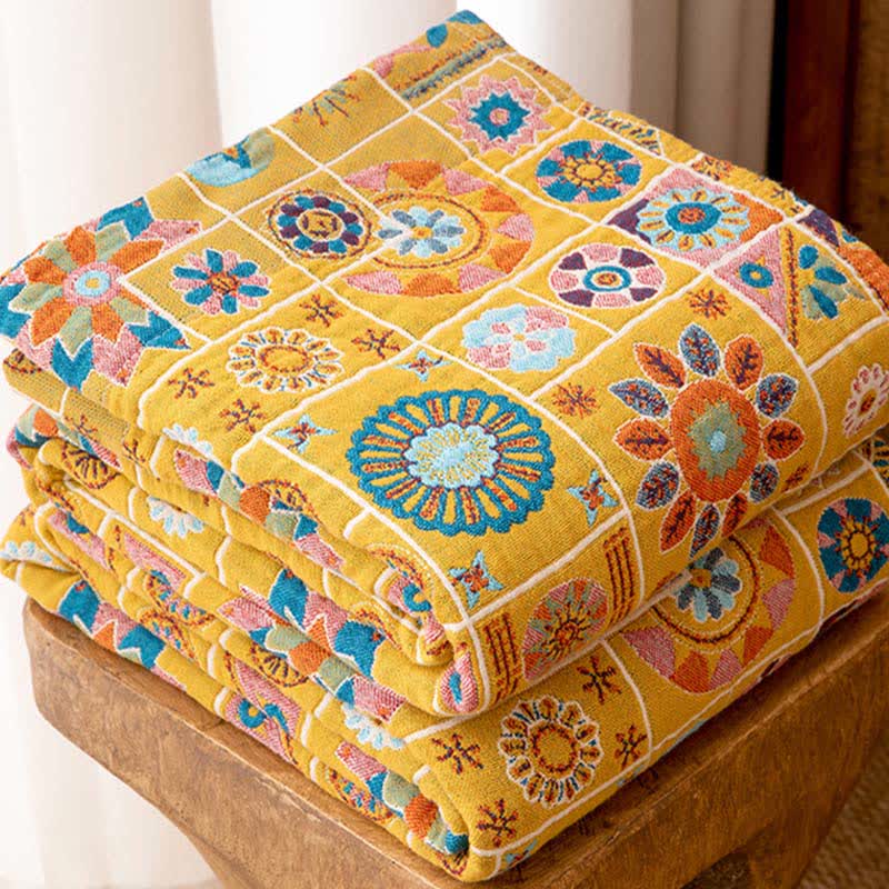 Geometrisches Karomuster, karierte Baumwollgaze-Decke - image 2