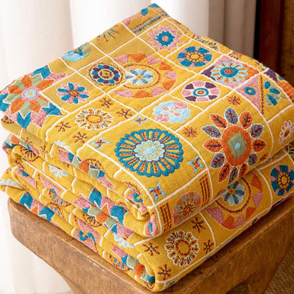 Geometrisches Karomuster, karierte Baumwollgaze-Decke - image 2