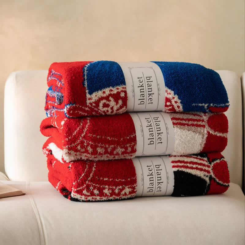 Festliche Strickdecke mit Pferdemotiv - image 1
