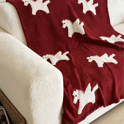 Fleecedecke mit weißem Pegasus-Motiv - image 3