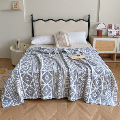 Geometrische Baumwollgaze-Steppdecke im Ethno-Stil - image 3