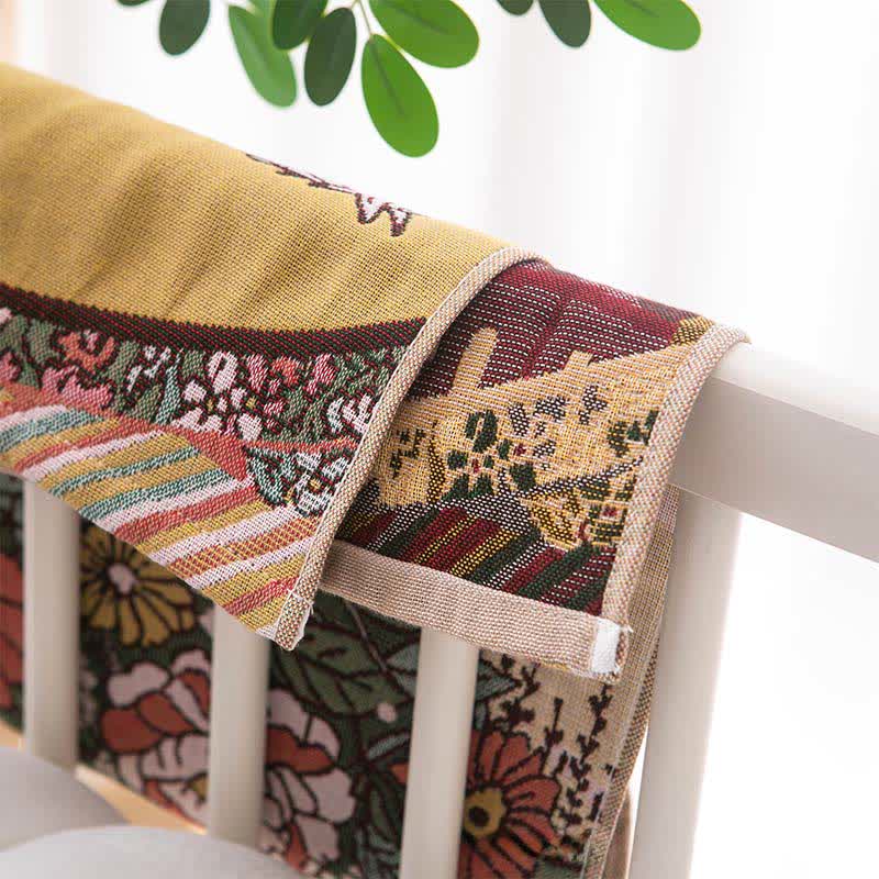 Rustikales Baumwollhandtuch mit Pferde- und Blumenmuster - image 2