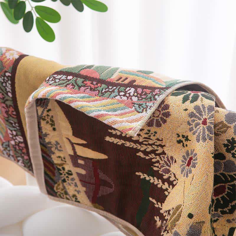 Rustikales Baumwollhandtuch mit Pferde- und Blumenmuster - image 3