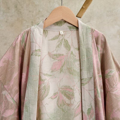 Kimono-Bademantel aus Naturbaumwollgaze - image 2