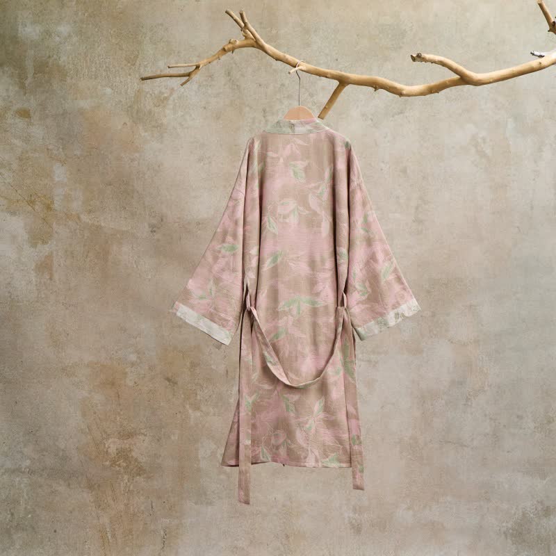 Kimono-Bademantel aus Naturbaumwollgaze - image 1