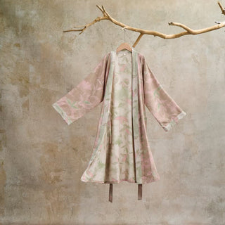 Kimono-Bademantel aus Naturbaumwollgaze - Hellrosa - L - image 0