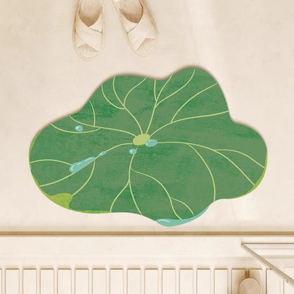 Rustikale Lotusblatt-Matte mit Wassertropfenmuster - 80cm x 120cm - image 0