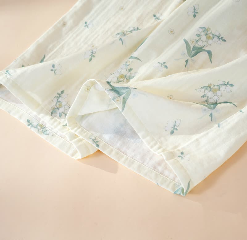 Pyjama-Set aus Baumwollgaze mit Glockenblumenmuster - image 8