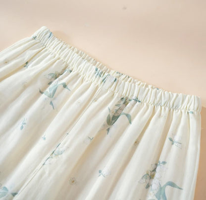 Pyjama-Set aus Baumwollgaze mit Glockenblumenmuster - image 7