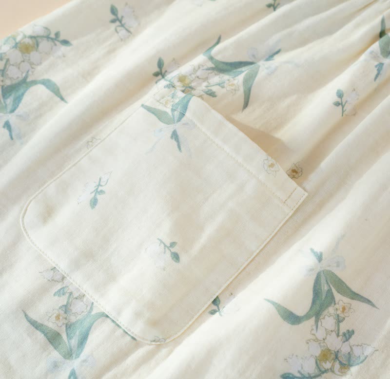 Pyjama-Set aus Baumwollgaze mit Glockenblumenmuster - image 5
