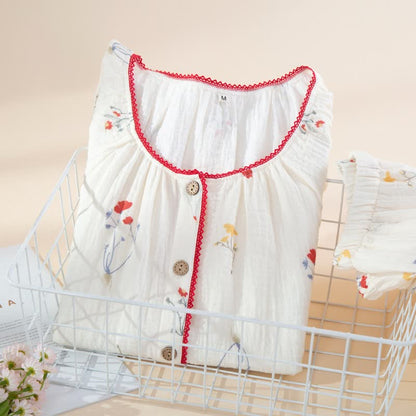Pyjama-Set aus Baumwollgaze mit Landhausmuster - image 1