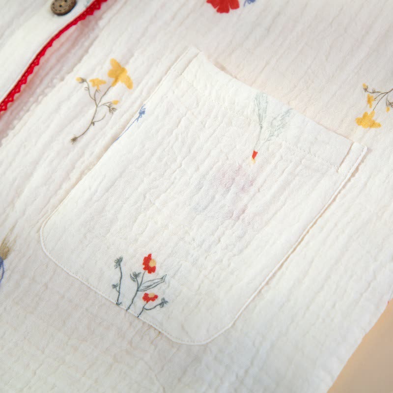 Pyjama-Set aus Baumwollgaze mit Landhausmuster - image 4