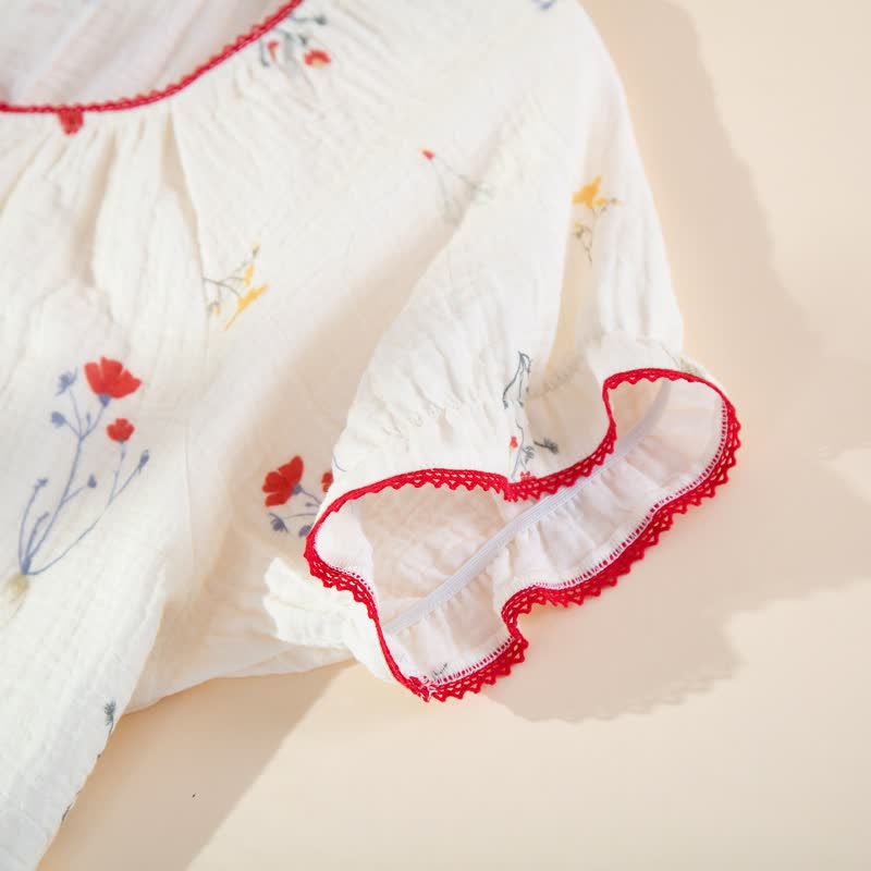 Pyjama-Set aus Baumwollgaze mit Landhausmuster - image 2