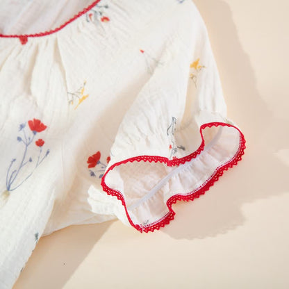 Pyjama-Set aus Baumwollgaze mit Landhausmuster - image 2