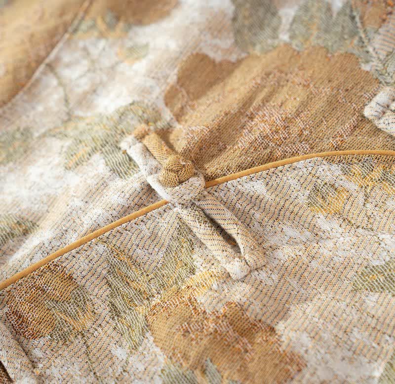 Vintage-Pyjama-Set aus Baumwolle mit Blumenmuster und Stehkragen - image 4