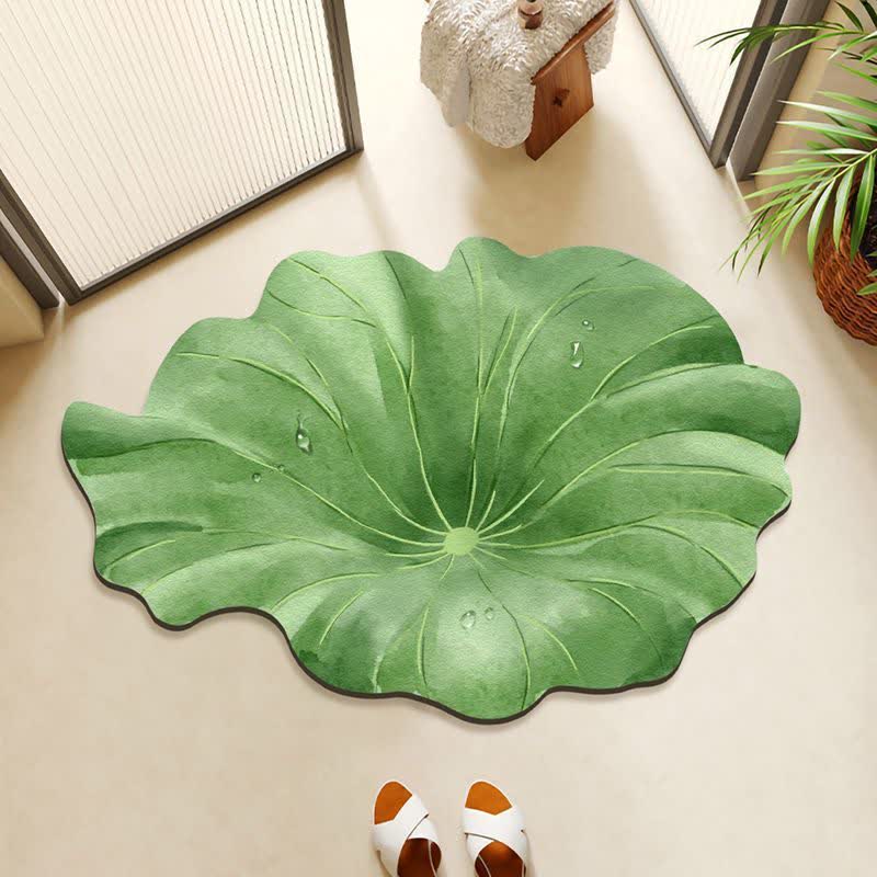 Badematte mit Lotusblatt-Tropfen - 80cm x 120cm - image 0