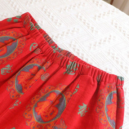 Glückverheißendes Baumwoll-Pyjama-Set mit Stehkragen - image 6