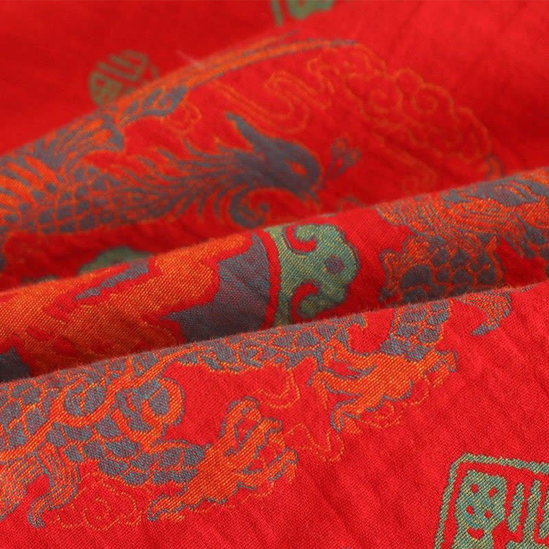 Glückverheißendes Baumwoll-Pyjama-Set mit Stehkragen - image 9