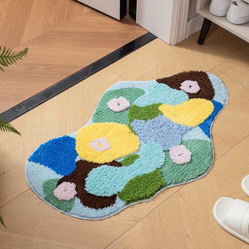 Künstlerisch abstrakter dekorativer Badeteppich - Mehrfarbig - 60cm x 90cm - image 0