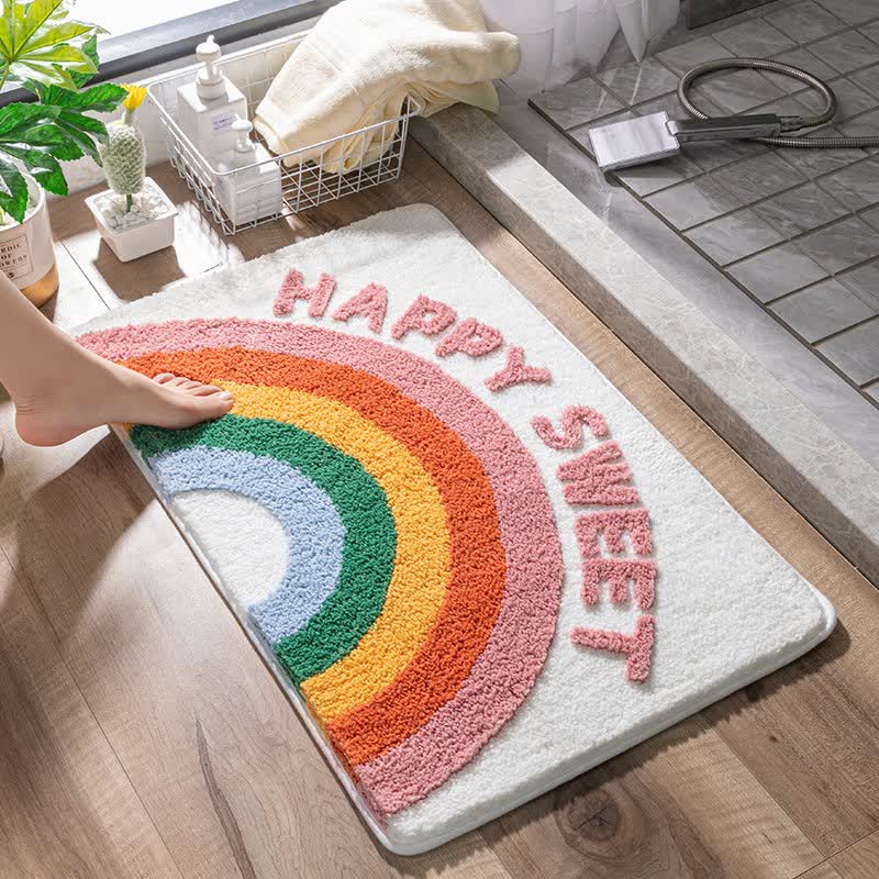 Dekorativer Badeteppich mit Regenbogenmotiven - image 1