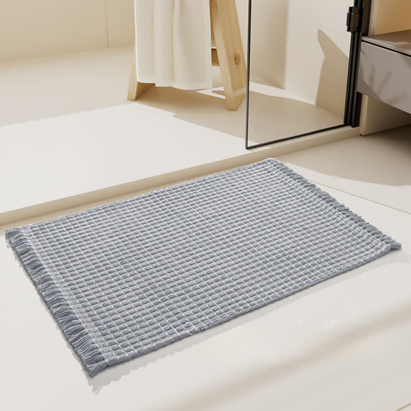 Gewebte Badematte mit Quasten - image 3