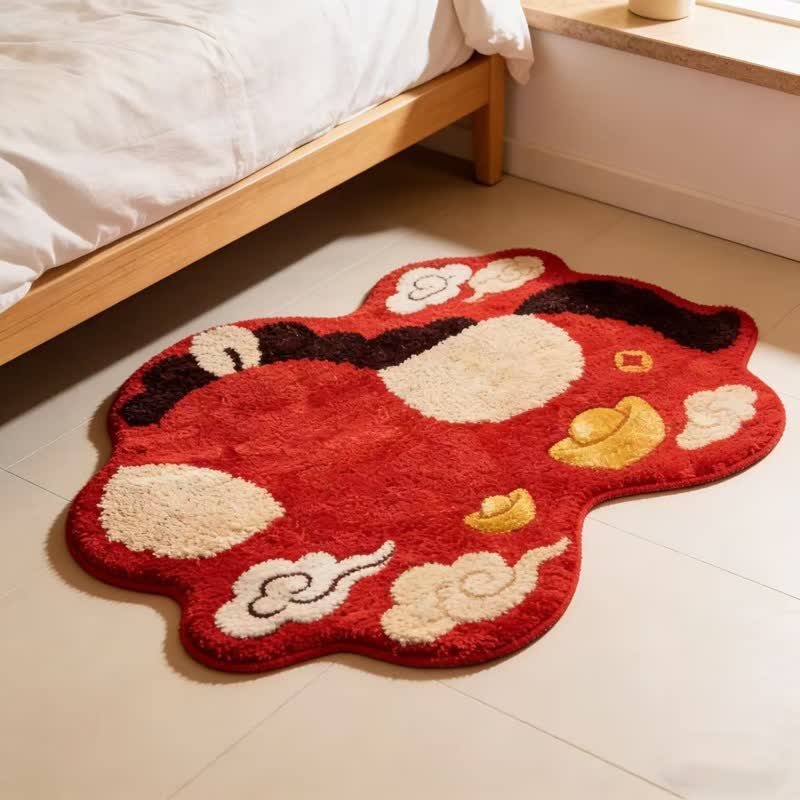 Dekorativer Teppich mit Sternzeichen Pferd und Glückswolken - 70cm x 90cm - image 0
