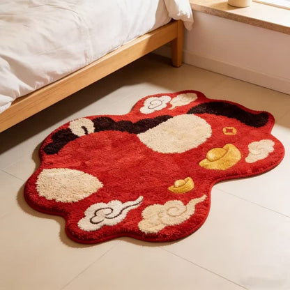 Dekorativer Teppich mit Sternzeichen Pferd und Glückswolken - 70cm x 90cm - image 0