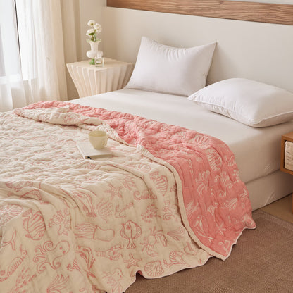 Quilt aus Baumwollgaze mit Meeresmotiven - image 1