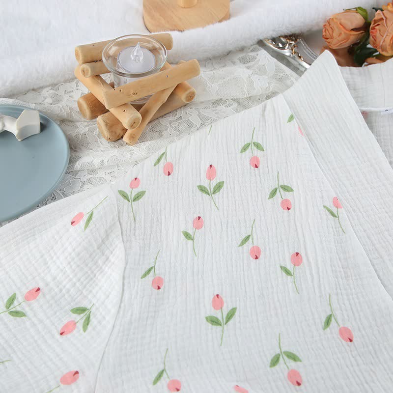 Baumwoll-Kurzpyjama mit Tulpenmuster - image 10