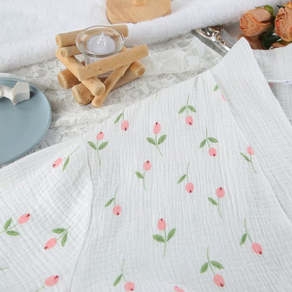 Baumwoll-Kurzpyjama mit Tulpenmuster - image 10