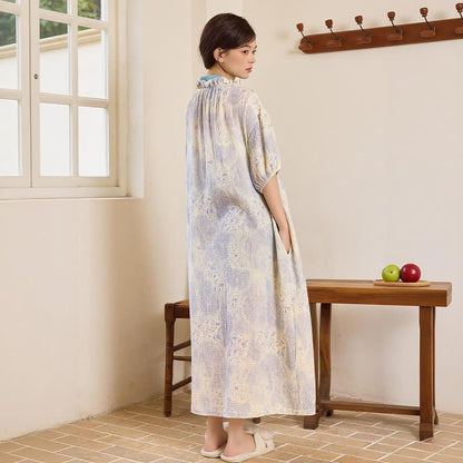 Künstlerisches Vintage-Nachthemd mit Rüschenkragen und seitlicher Bindefläche - image 5