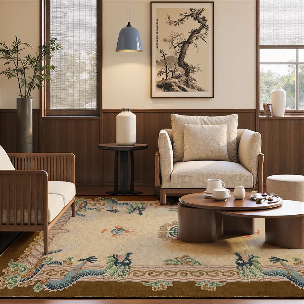 Klassischer Teppich im chinesischen Stil mit Drachenmotiv - image 10