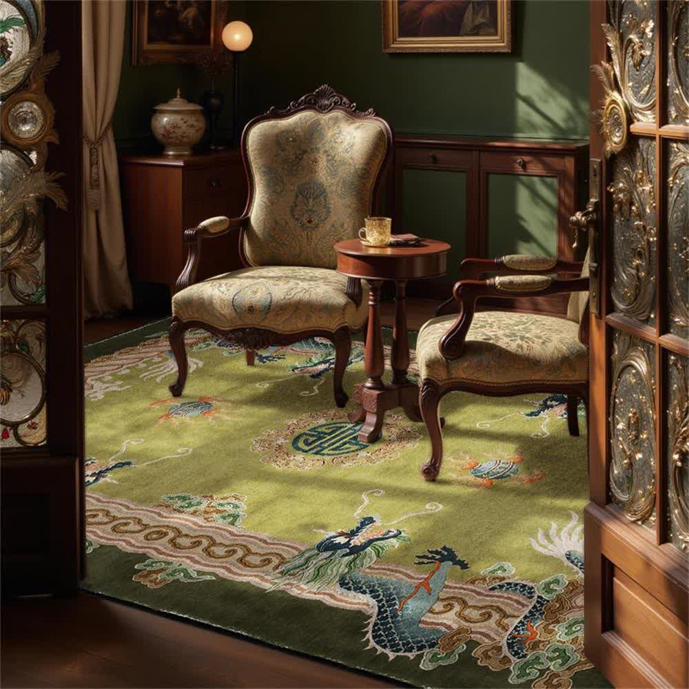 Klassischer Teppich im chinesischen Stil mit Drachenmotiv - image 3