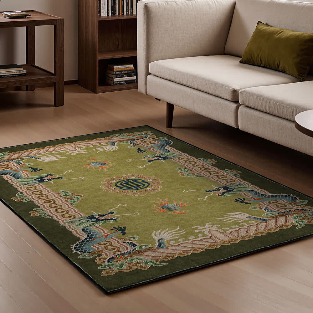 Klassischer Teppich im chinesischen Stil mit Drachenmotiv - image 0