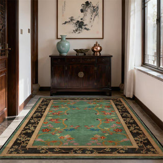 Waschbarer und faltbarer Teppich mit Retro-Botanikmotiv - 95" x 119" - image 0