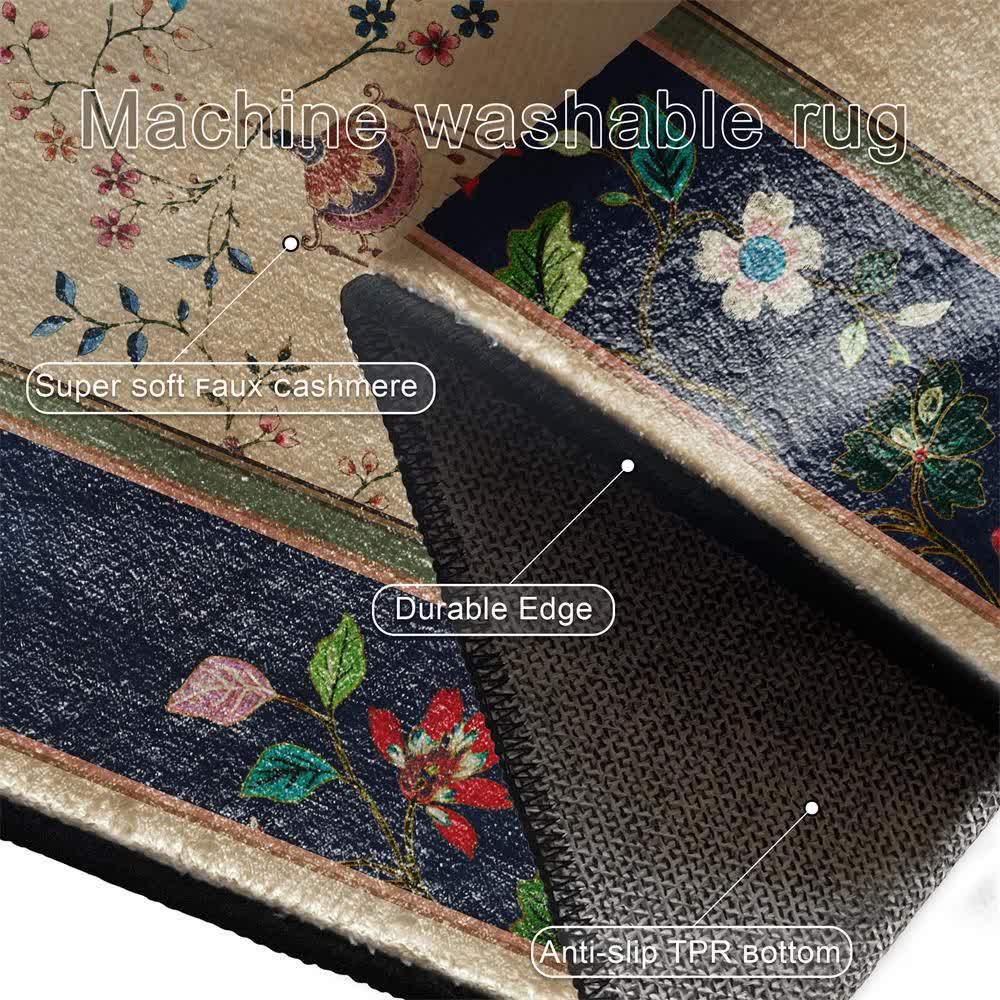 Vintage-Blumenmuster-Teppich mit klassischer Vase - image 6