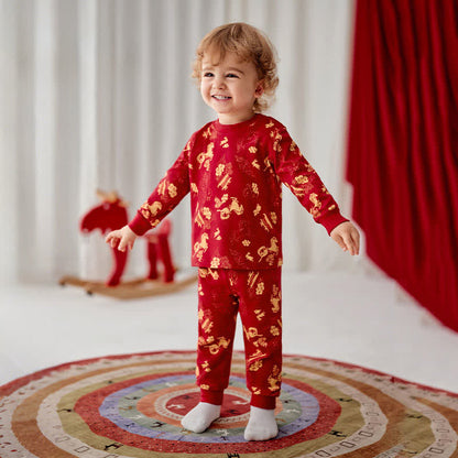 Golden Pony Baumwoll-Loungewear-Set für Kinder - Rot - Kind: 130 cm - image 0