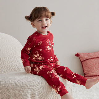 Festliches Pony-Baumwoll-Loungewear-Set für Kinder - Rot - Kind: 130 cm - image 0