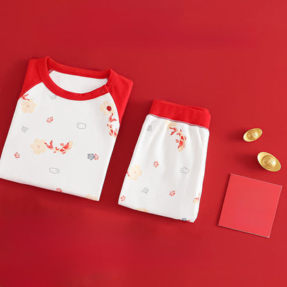 Koi & Floral Baumwoll-Loungewear-Set für Kinder - image 2