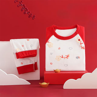 Koi & Floral Baumwoll-Loungewear-Set für Kinder - Rot - Kind: 130 cm - image 0