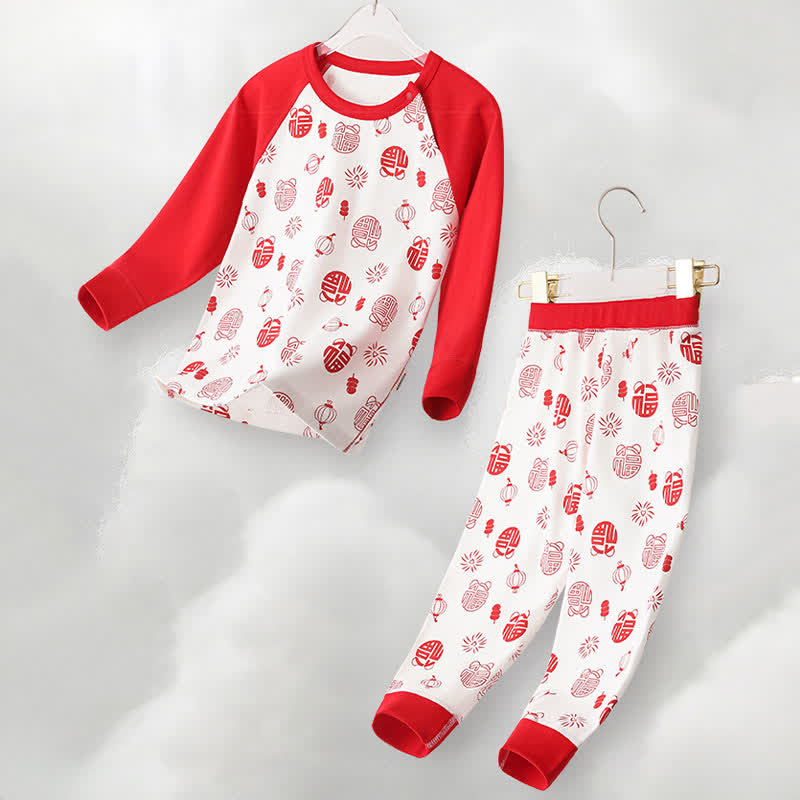 Kinder-Loungewear-Set aus Baumwolle mit Glücksmuster - image 3