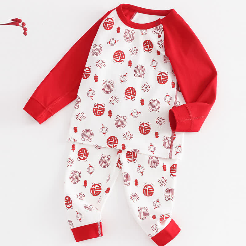 Kinder-Loungewear-Set aus Baumwolle mit Glücksmuster - image 1