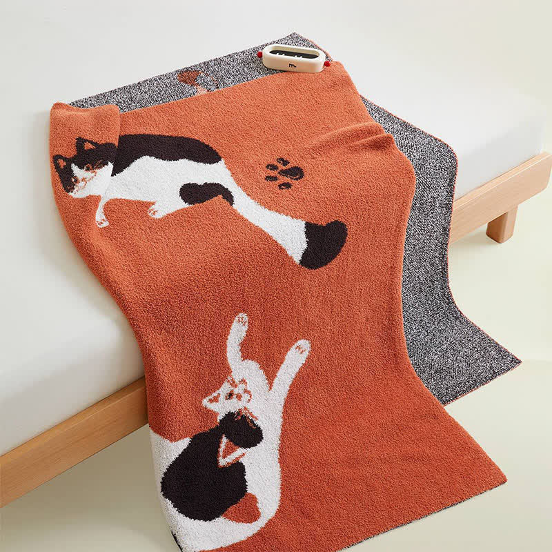 Strickdecke aus Fleece mit verspielten Katzenmotiven - image 4