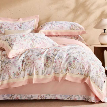 Bettwäsche-Set aus Baumwolle mit zartrosa, kleingemustertem Blumenmuster (4-teilig) - Rosa - 220cm x 240cm - image 0