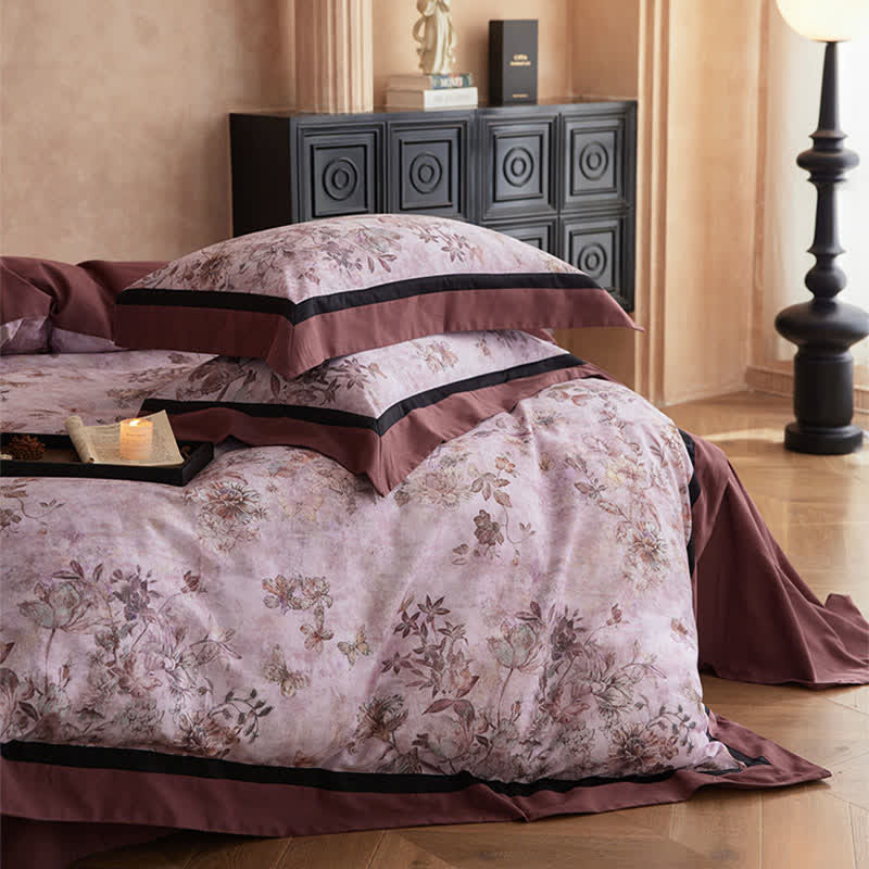 Traumhaftes Baumwoll-Bettwäscheset mit Blumen- und Schmetterlingsmotiven (4-teilig) - image 3